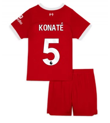 Maillot de foot Liverpool Ibrahima Konate #5 Domicile enfant 2023-24 Manches Courte (+ pantalon court)